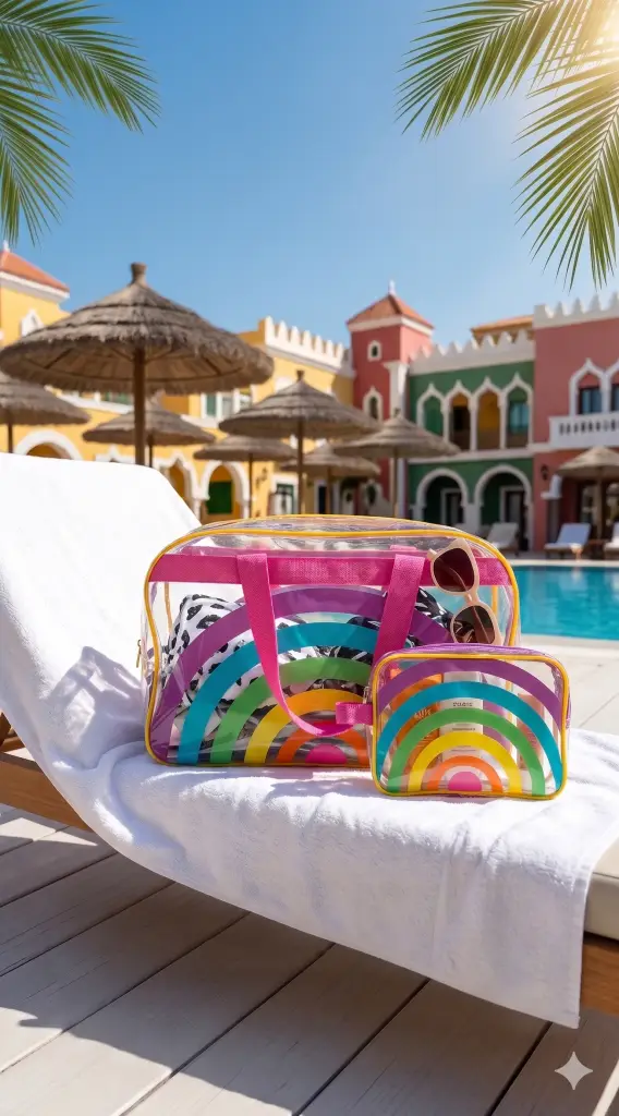 bolso playa grande mai mei club descuento transparente
